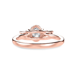 50-Pointer Oval Cut Solitaire Diamond Accents 18K Rose Gold Ring JL AU 1234R-A   Jewelove.US