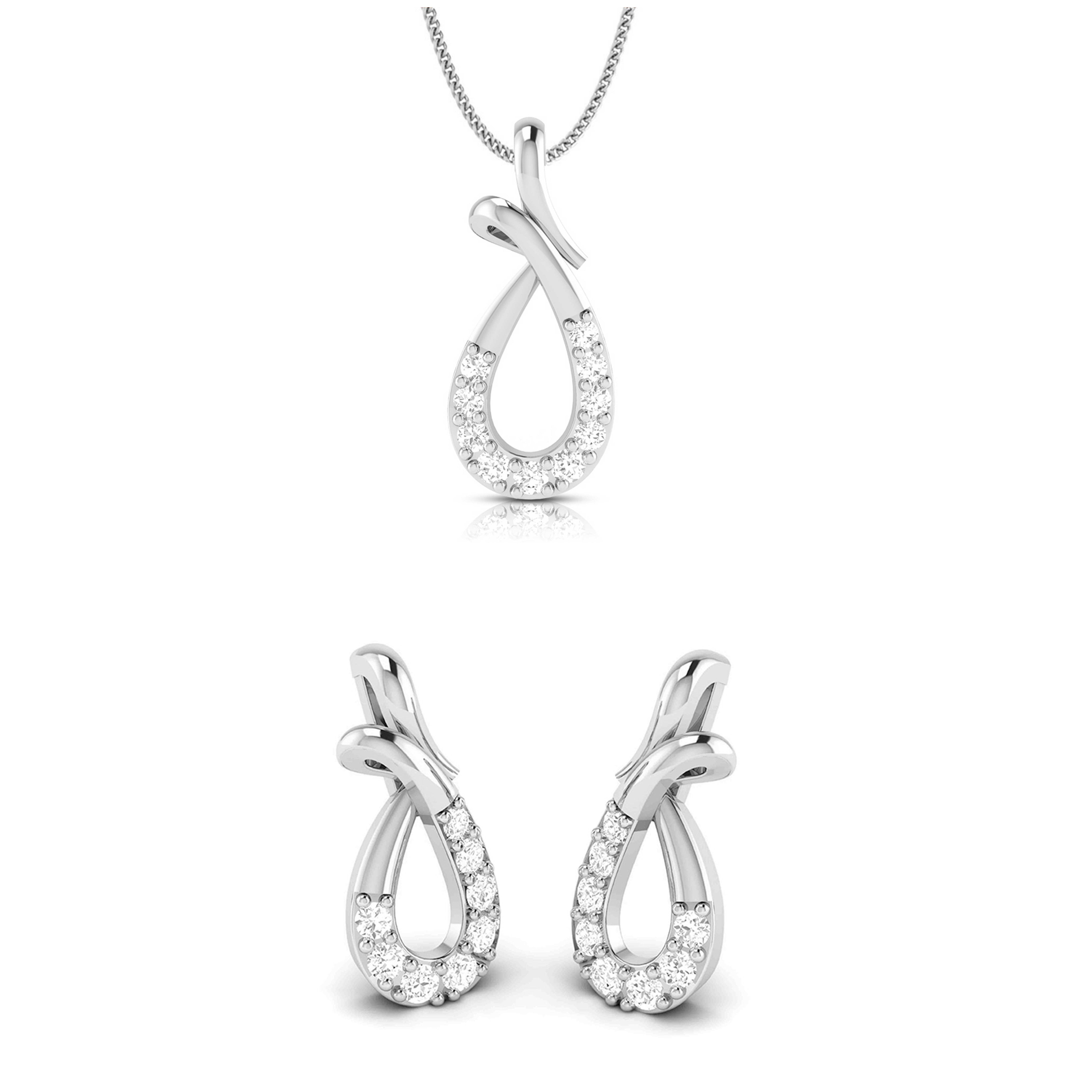 Beautiful Platinum with Diamond Pendant Set for Women JL PT P 2420  Pendant-Set Jewelove.US