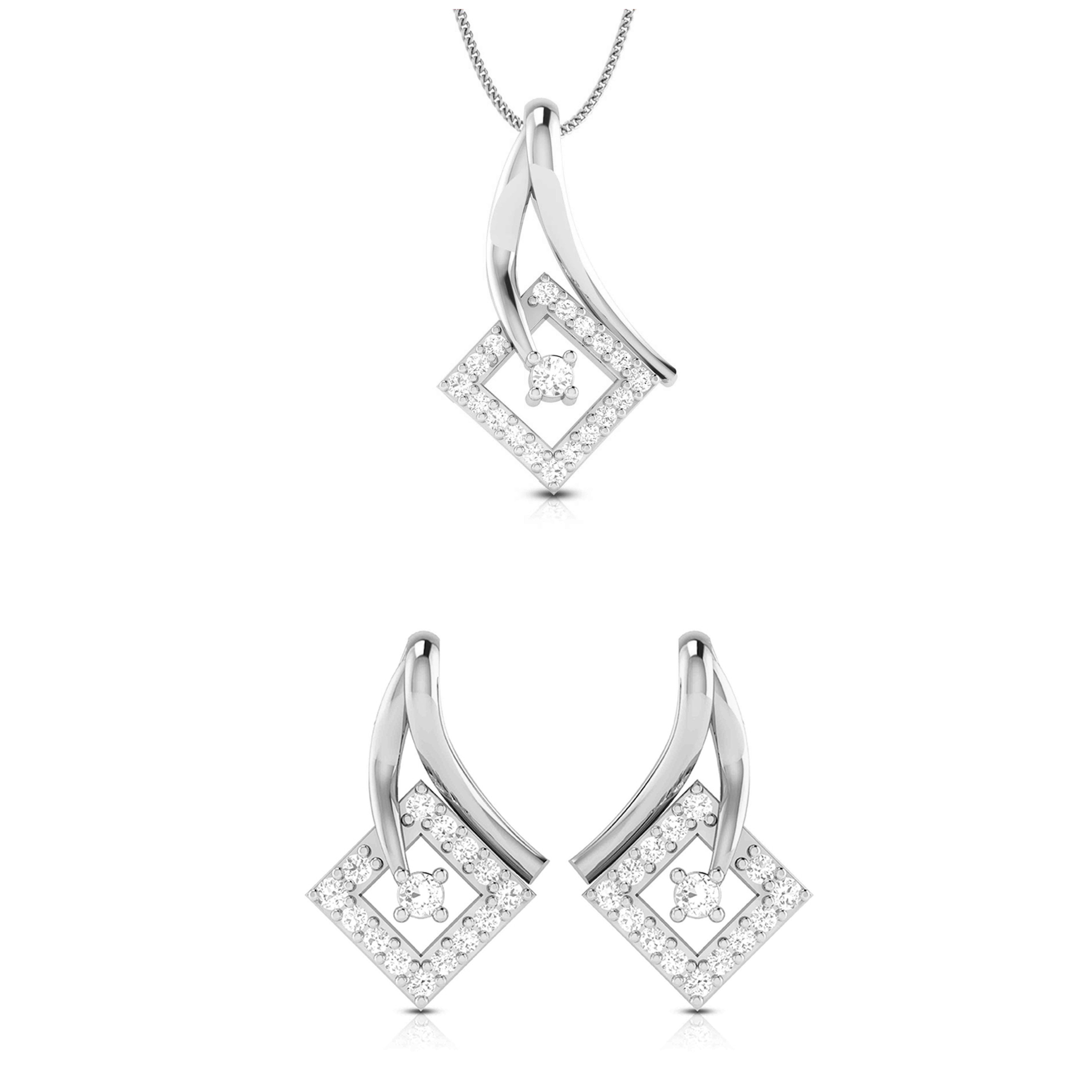 Beautiful Platinum with Diamond Pendant Set  for Women JL PT P 2421