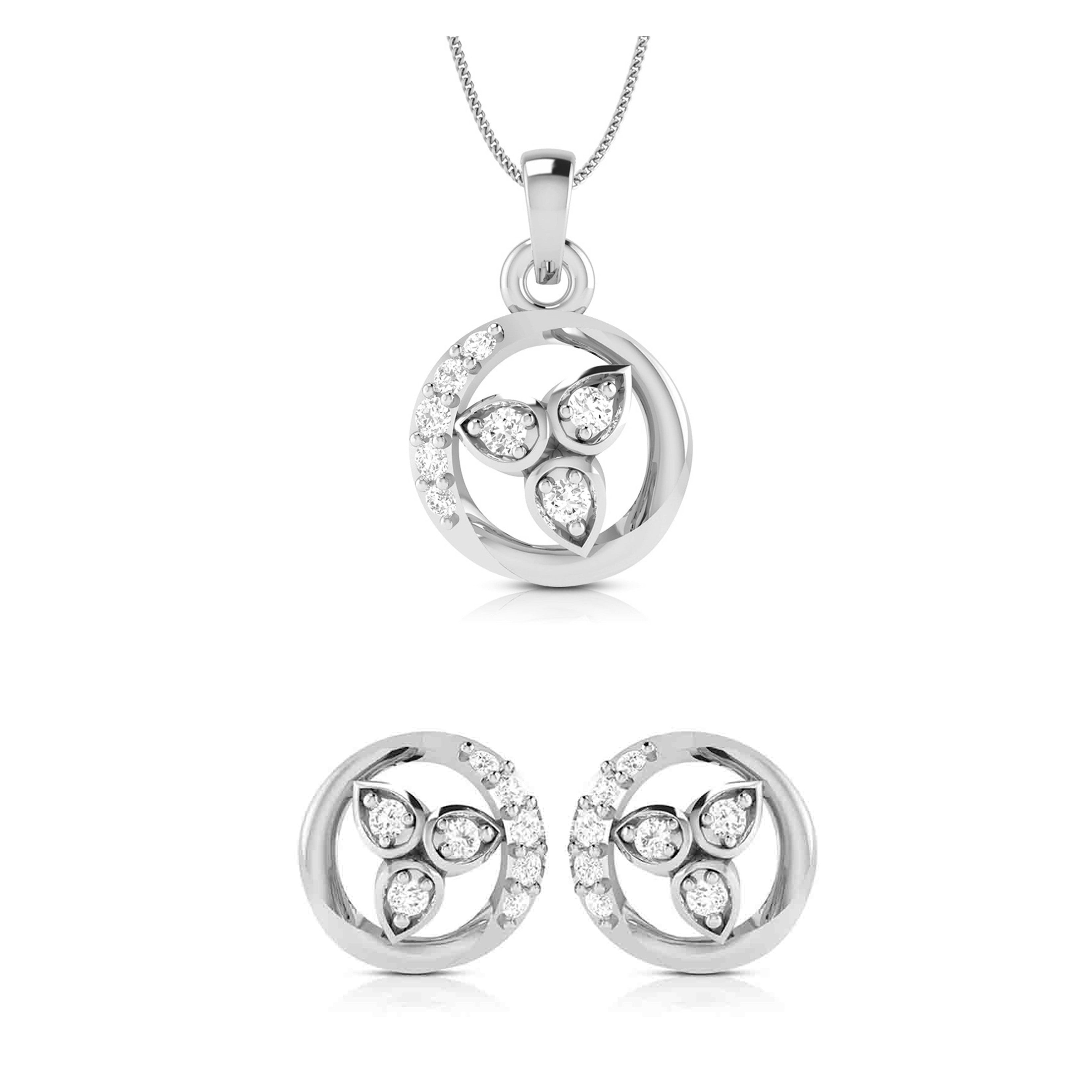 Beautiful Platinum with Diamond Pendant Set for Women JL PT P 2426  Pendant-Set Jewelove.US