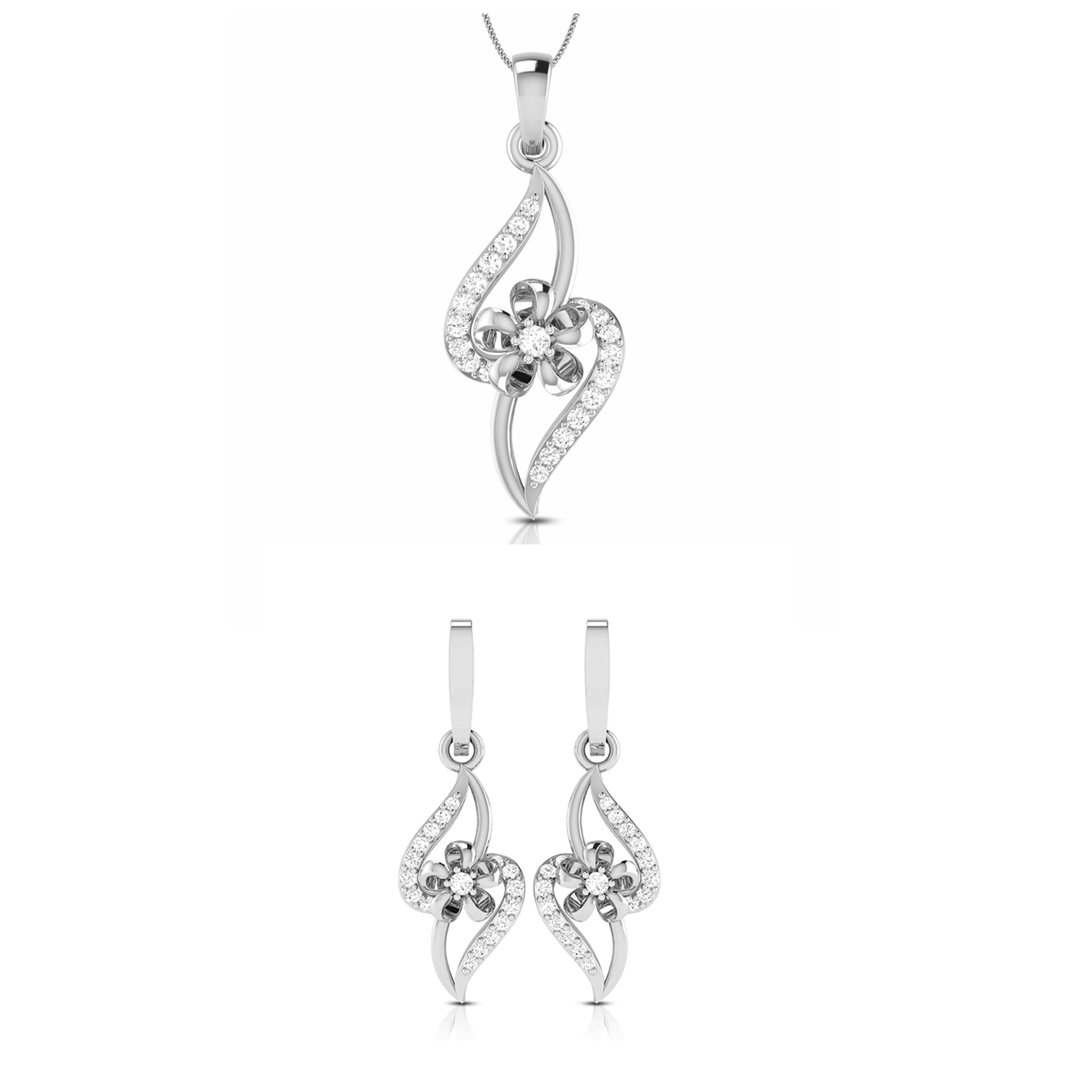 Platinum with Diamond Pendant Set for Women JL PT P 2446  Pendant-Set Jewelove.US