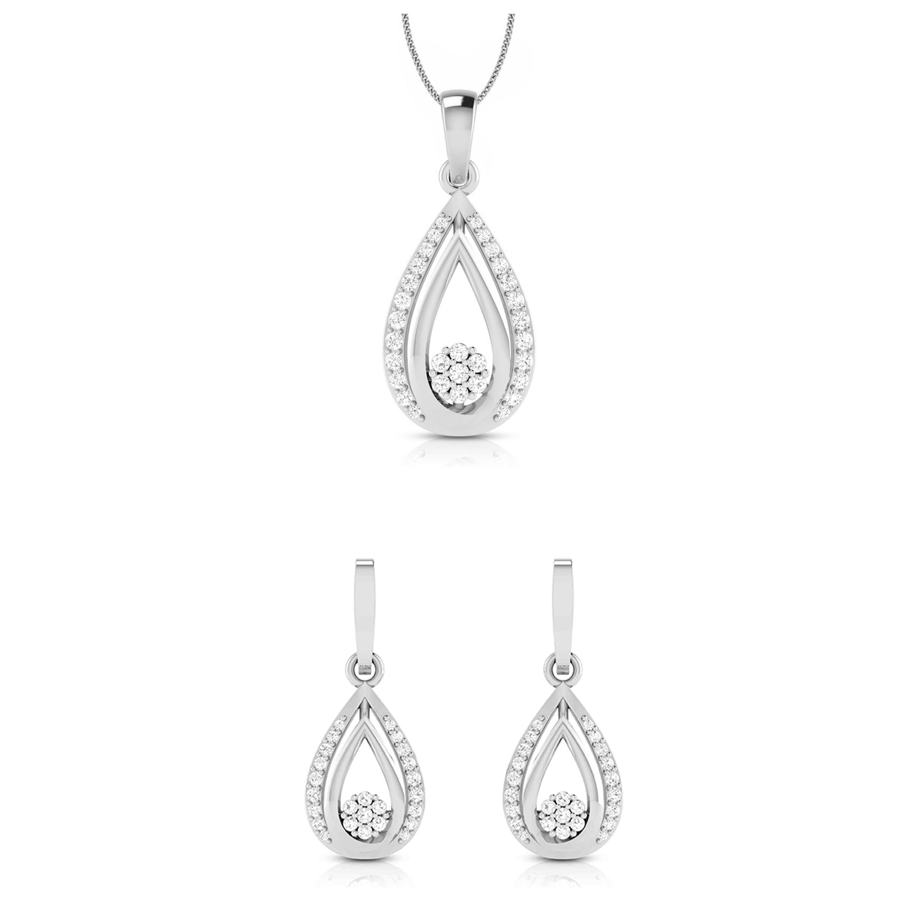 Platinum with Diamond Pendant Set for Women JL PT P 2454  Pendant-Set Jewelove.US