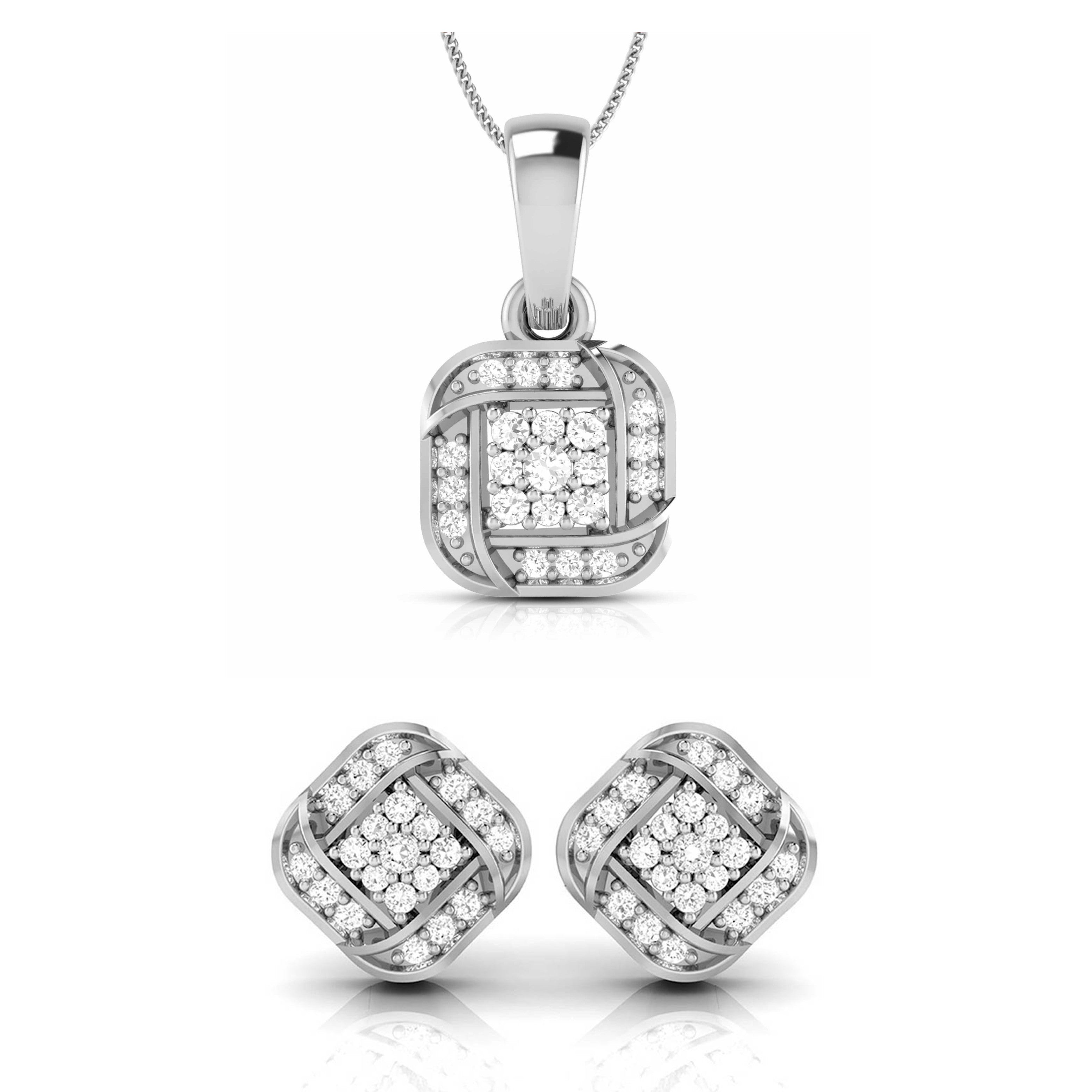 Platinum with Diamond Pendant Set for Women JL PT P 2455