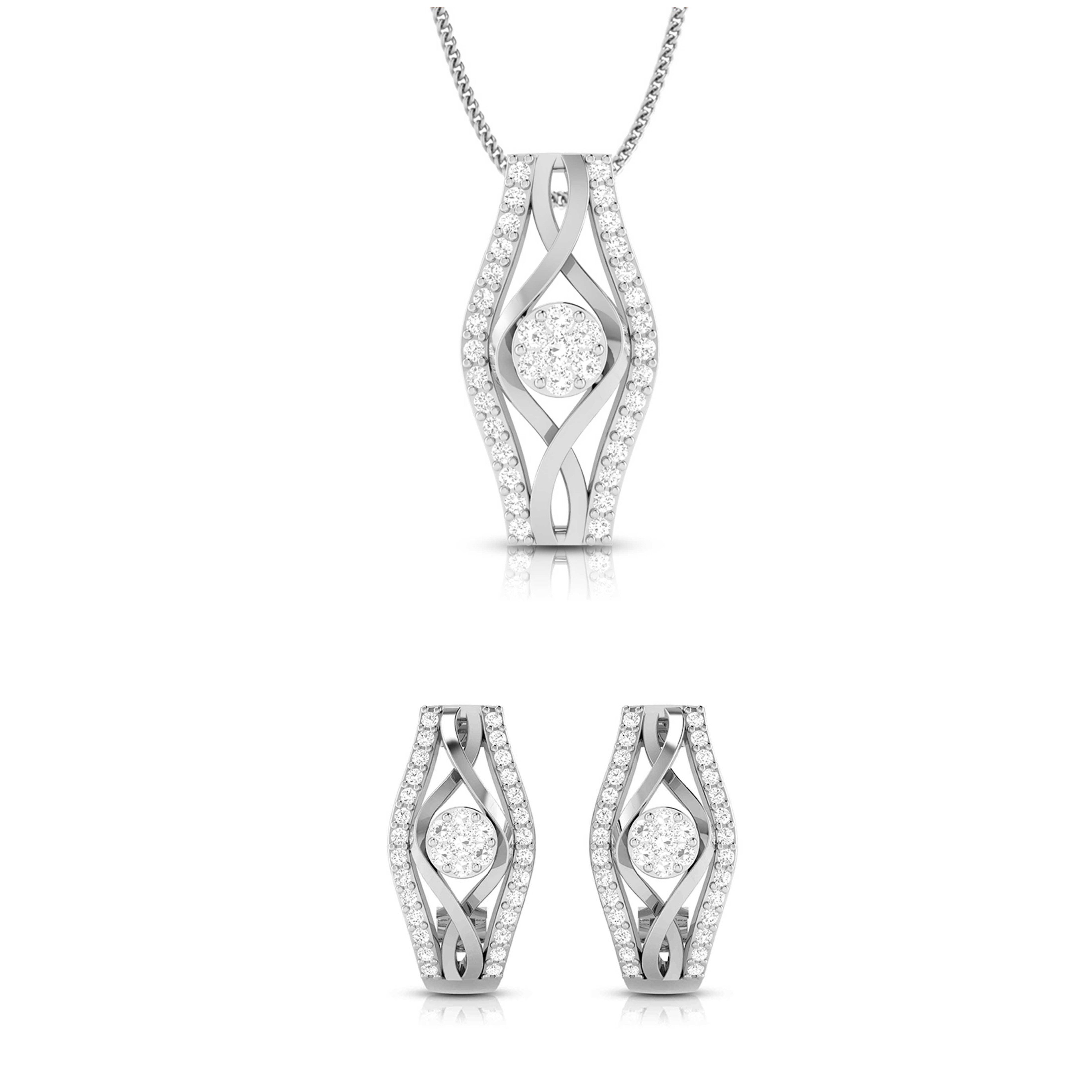 Platinum with Diamond Pendant Set for Women JL PT P 2450