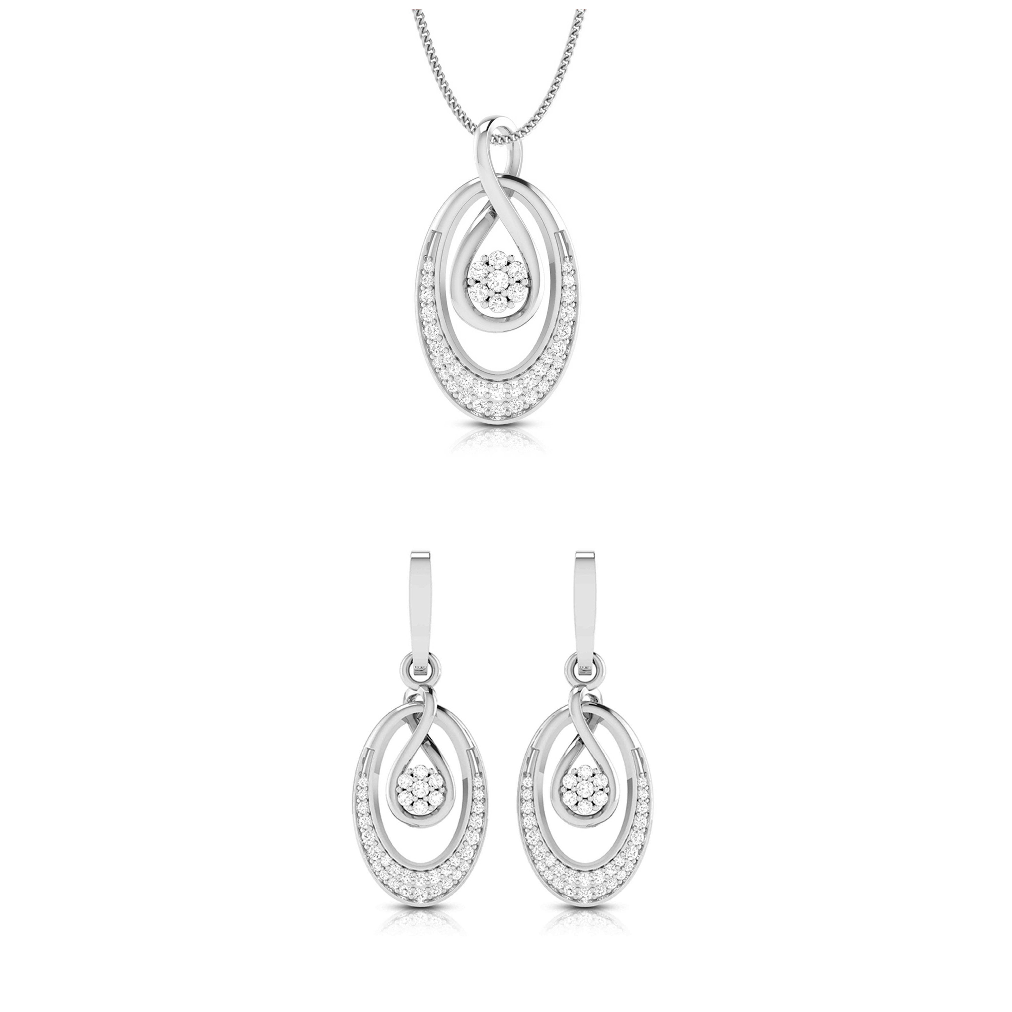 Platinum with Diamond Pendant Set for Women JL PT P 2444