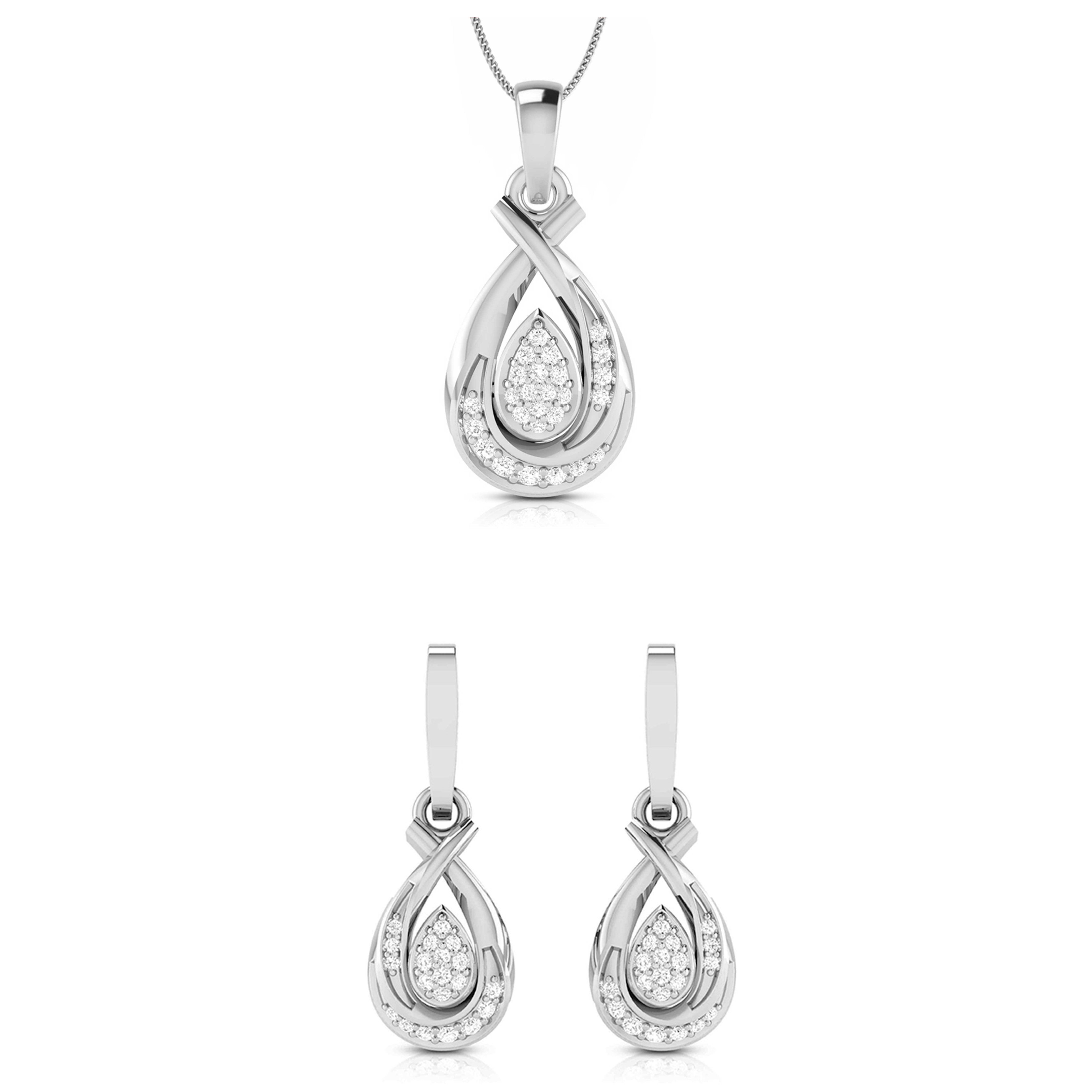 Beautiful Platinum with Diamond Pendant Set for Women JL PT P 2449  Pendant-Set Jewelove.US