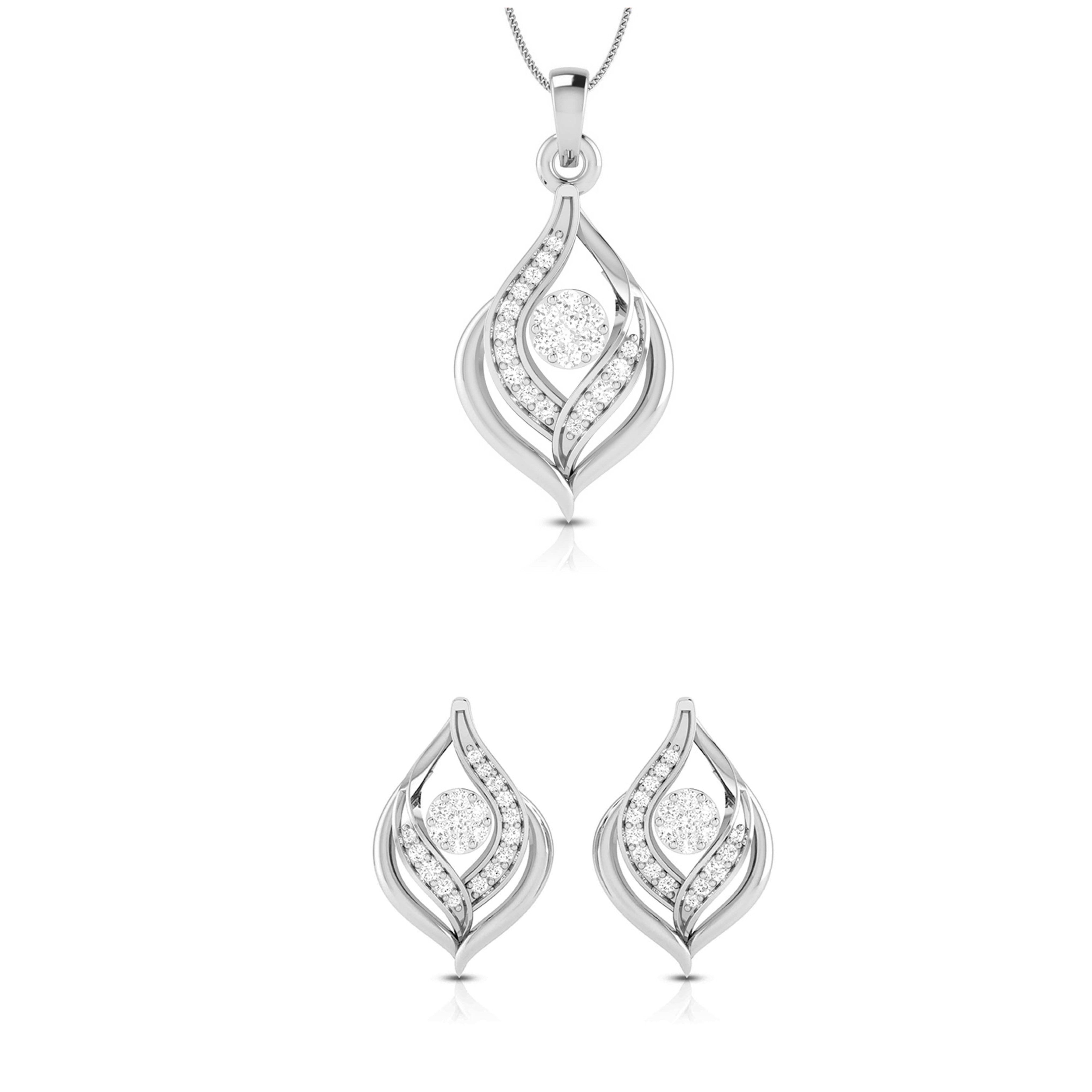 Platinum with Diamond Pendant Set for Women JL PT P 2441  Pendant-Set Jewelove.US