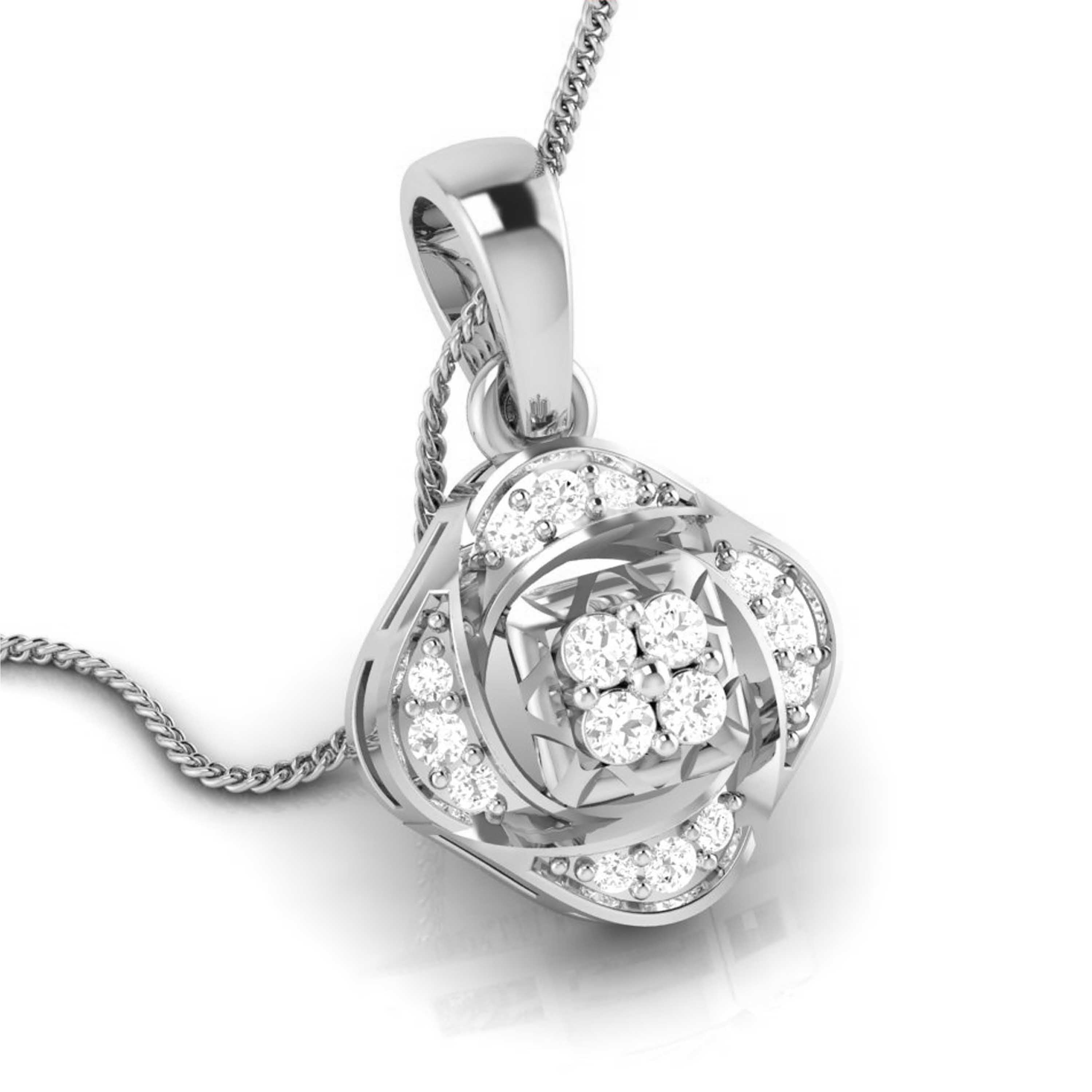 Platinum with Diamond Pendant Set for Women JL PT P 2443
