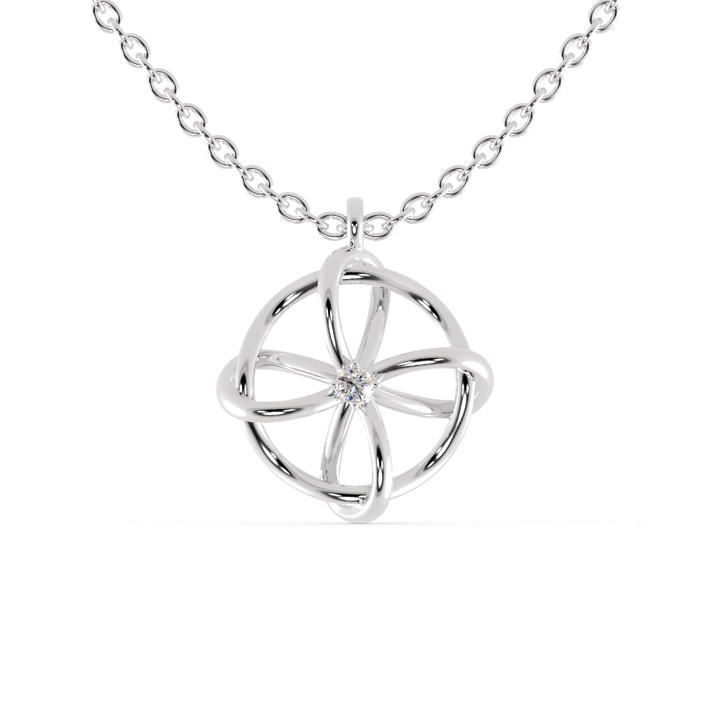Platinum Circle Flower Diamond Pendant for Women JL PT P 1209   Jewelove.US