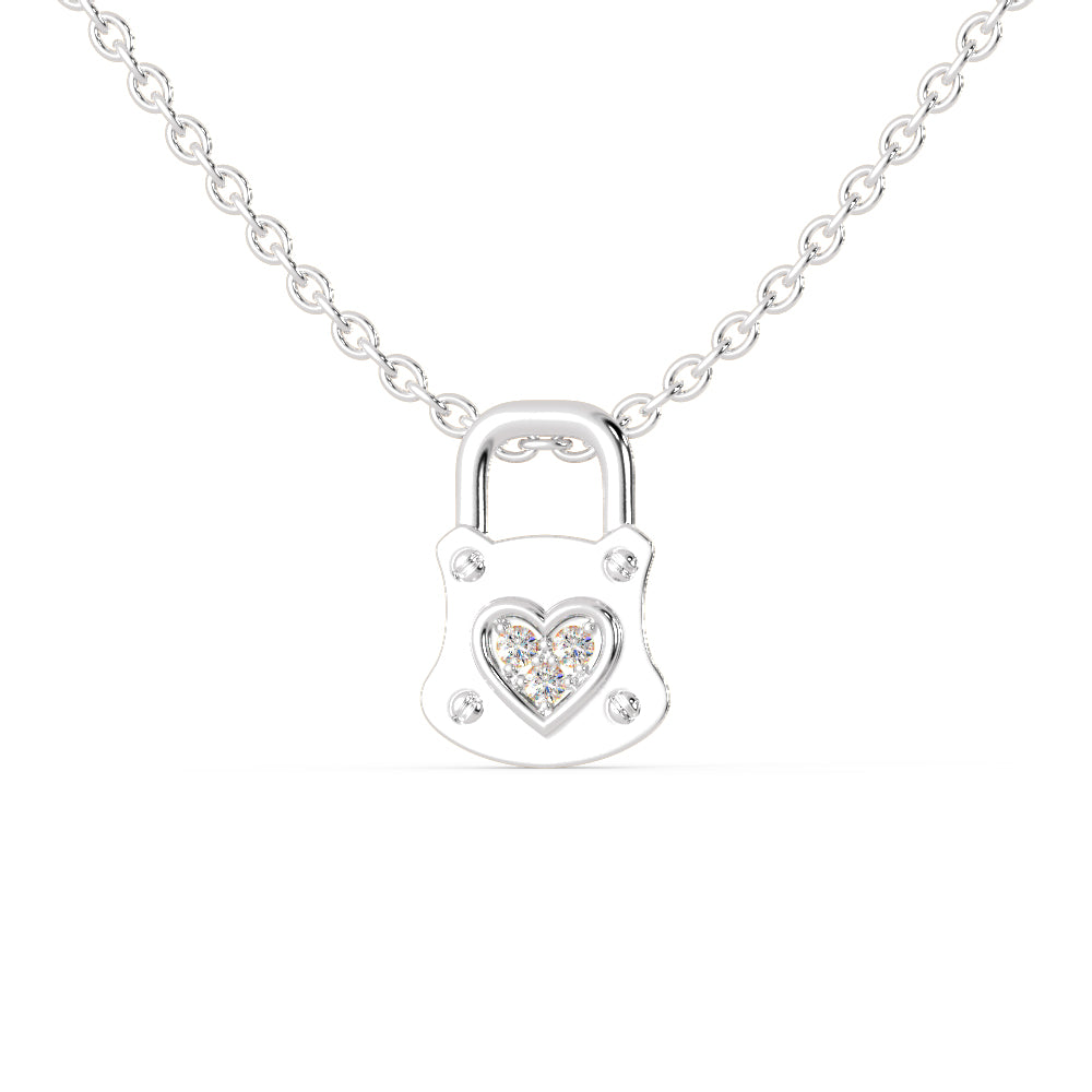 Platinum Diamond Heart Lock Pendant for Women JL PT P 1211   Jewelove.US