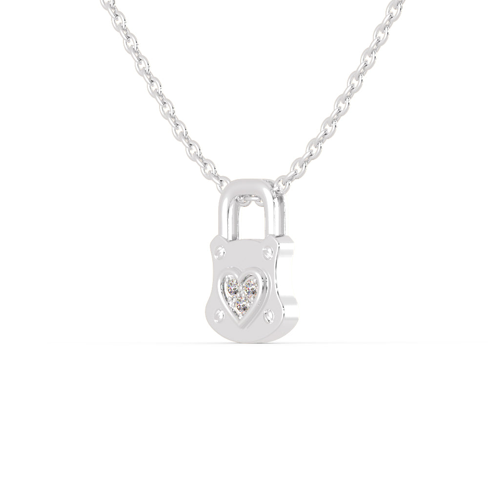 Platinum Diamond Heart Lock Pendant for Women JL PT P 1211   Jewelove.US