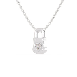 Platinum Diamond Heart Lock Pendant for Women JL PT P 1211   Jewelove.US