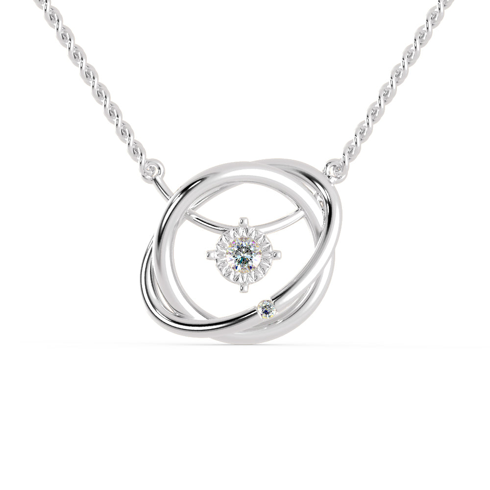 Platinum Diamond Double Circle Pendant for Women JL PT P 1218   Jewelove.US