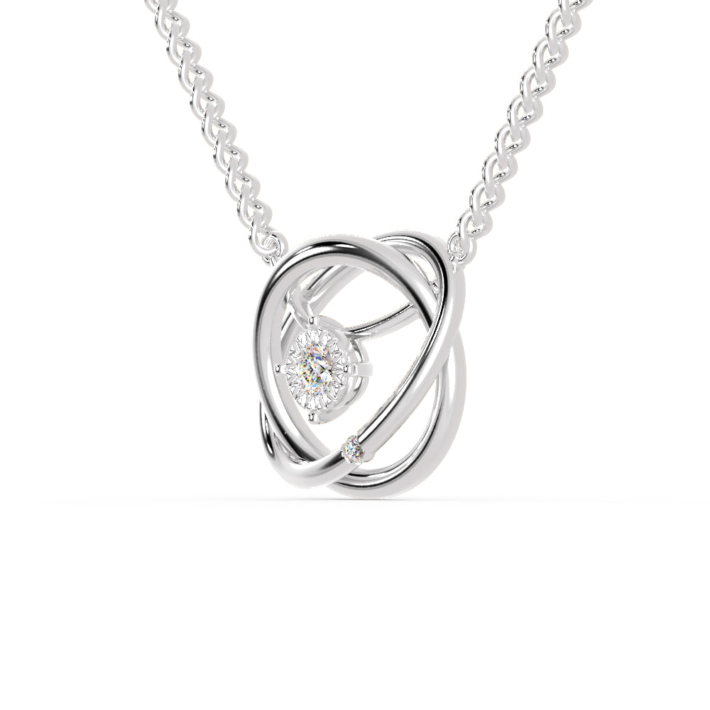 Platinum Diamond Double Circle Pendant for Women JL PT P 1218   Jewelove.US