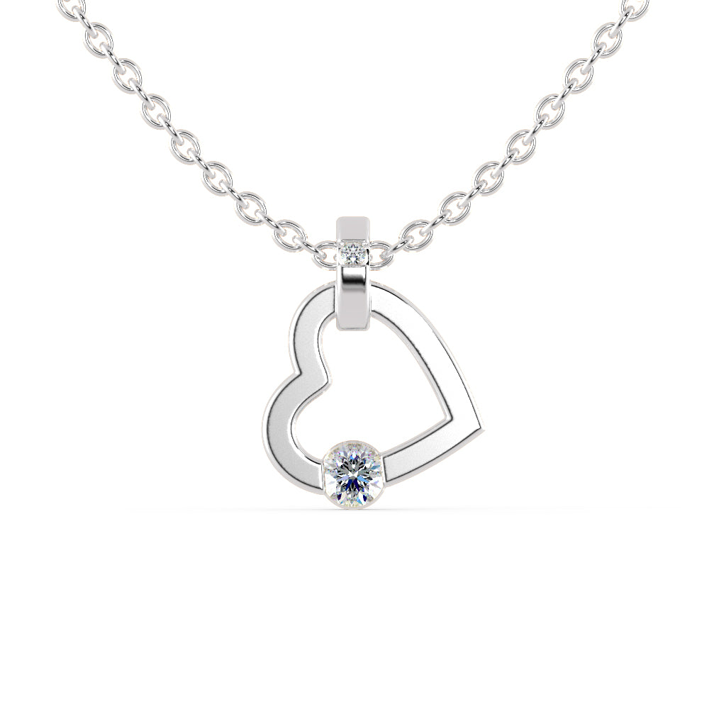 Heart Platinum Diamond Solitaire Pendant for Women JL PT P 1219  VVS-GH Jewelove.US