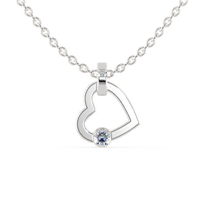 Heart Platinum Diamond Solitaire Pendant for Women JL PT P 1219  VVS-GH Jewelove.US