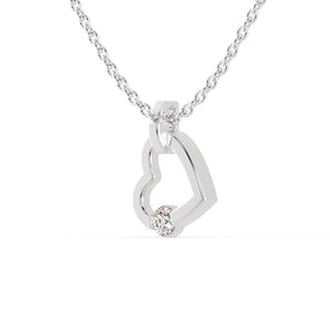 Heart Platinum Diamond Solitaire Pendant for Women JL PT P 1219   Jewelove.US