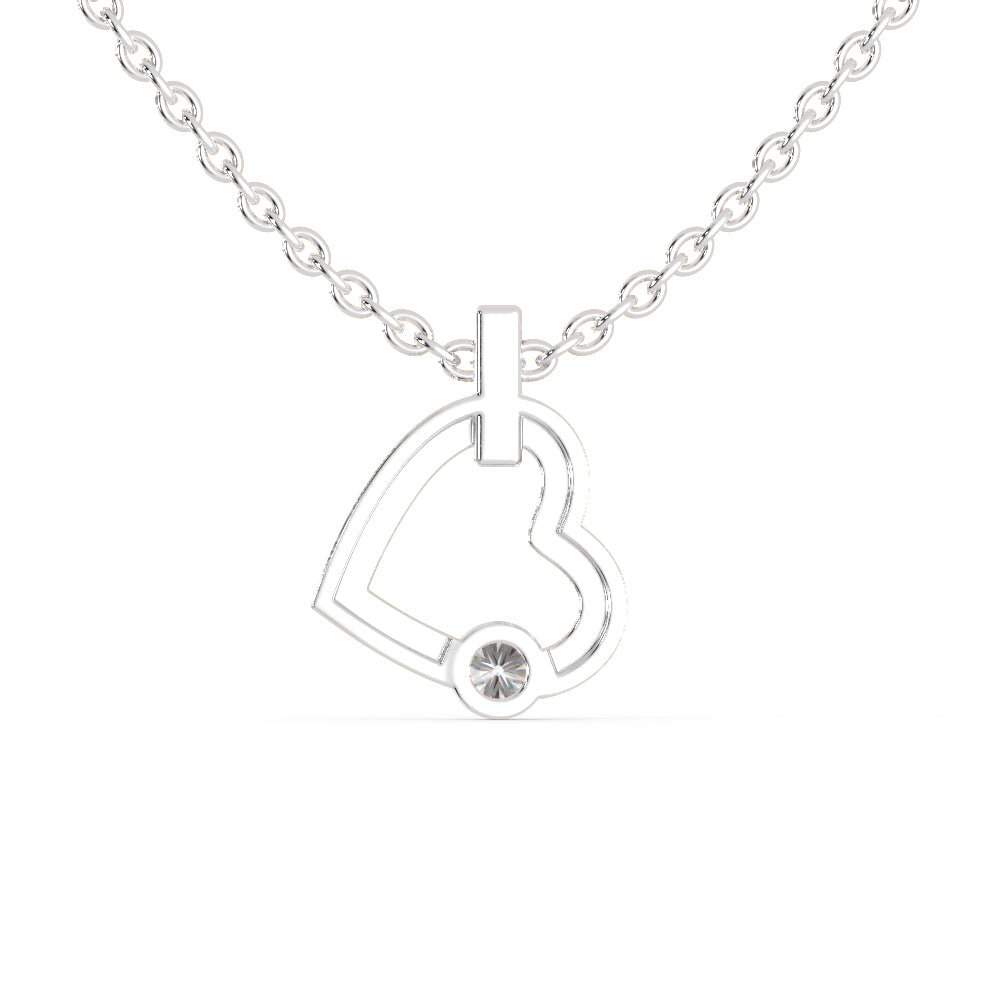 Heart Platinum Diamond Solitaire Pendant for Women JL PT P 1219   Jewelove.US