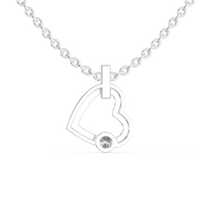 Heart Platinum Diamond Solitaire Pendant for Women JL PT P 1219   Jewelove.US