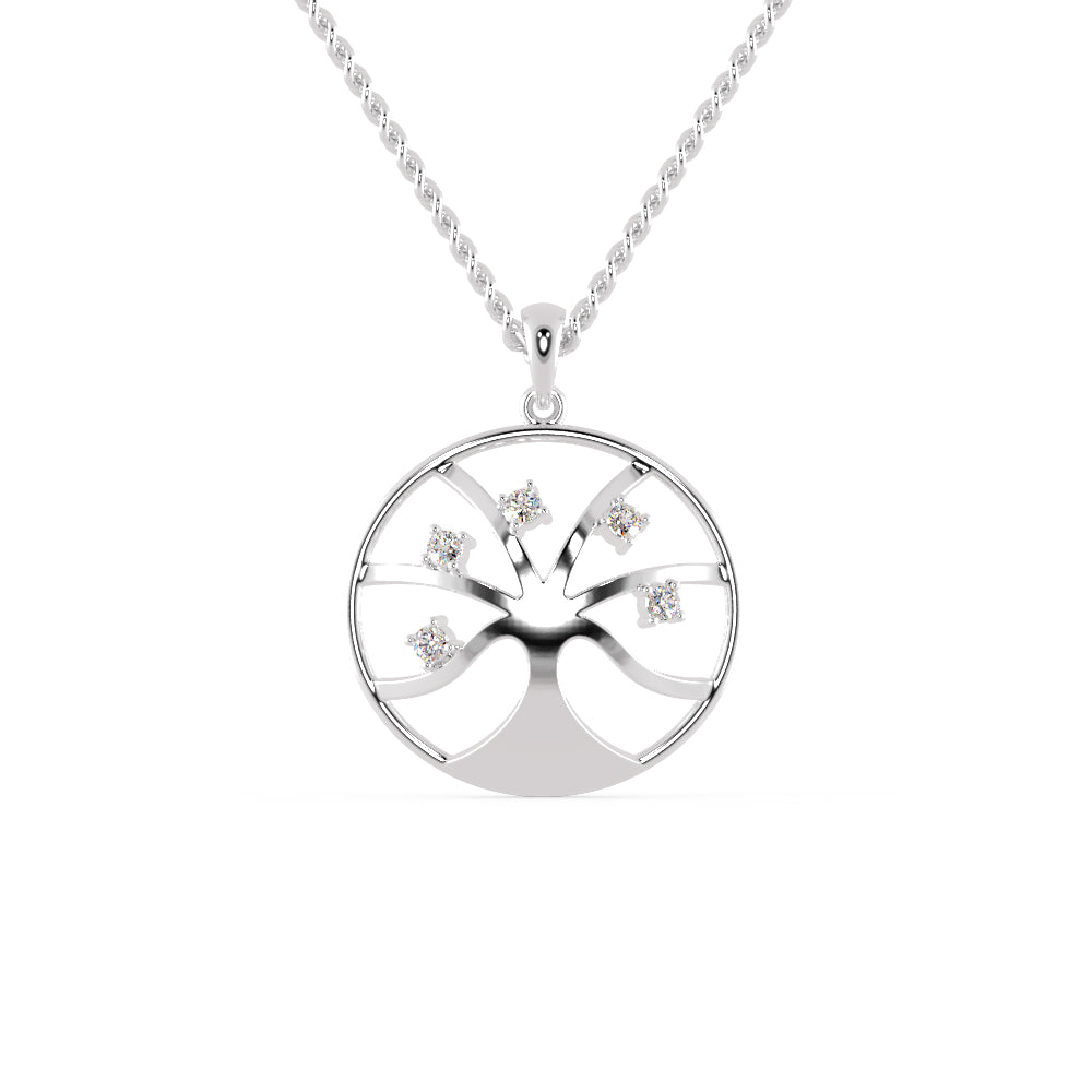 Platinum 5 Diamond in Circle Pendant for Women JL PT P 1220   Jewelove.US