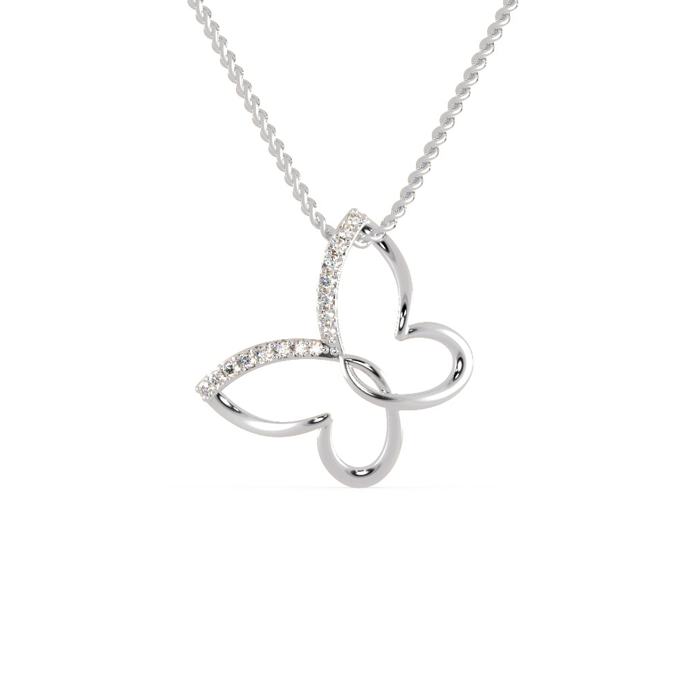 Platinum Butterfly Pendant with Diamonds for Women JL PT P 1241  VVS-GH Jewelove.US