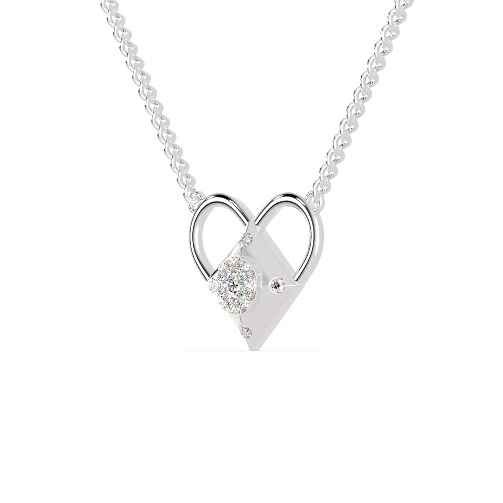Platinum Heart Pendant with Diamonds for Women JL PT P 1246   Jewelove.US