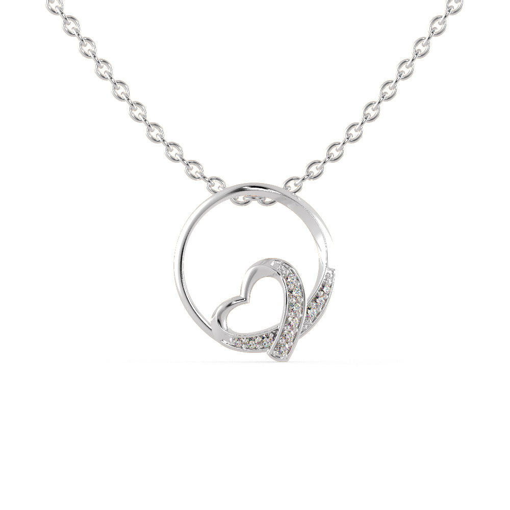 Platinum Heart in Circle Diamonds Pendant for Women JL PT P 1267   Jewelove.US