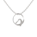 Load image into Gallery viewer, Platinum Heart in Circle Diamonds Pendant for Women JL PT P 1267   Jewelove.US
