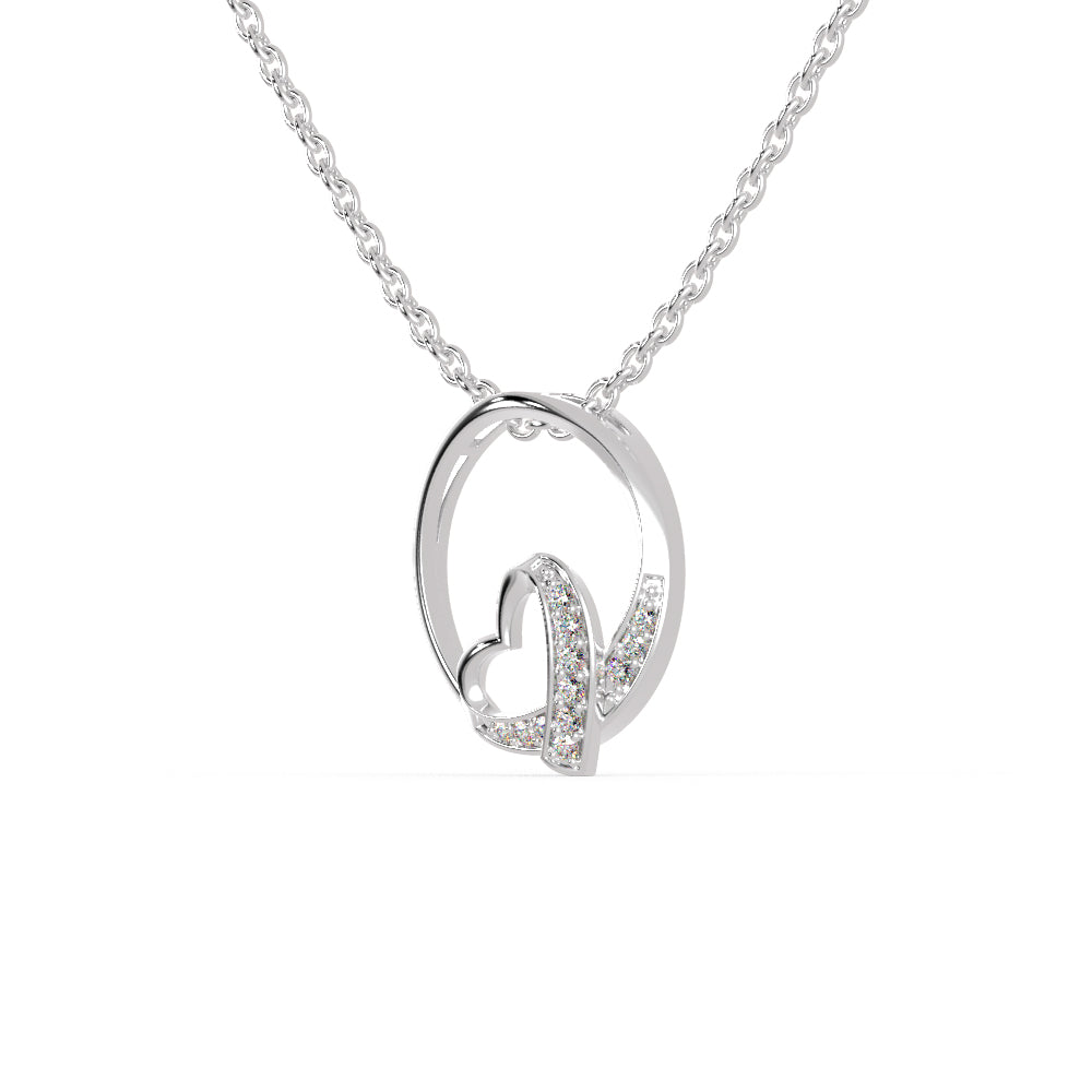 Platinum Heart in Circle Diamonds Pendant for Women JL PT P 1267   Jewelove.US