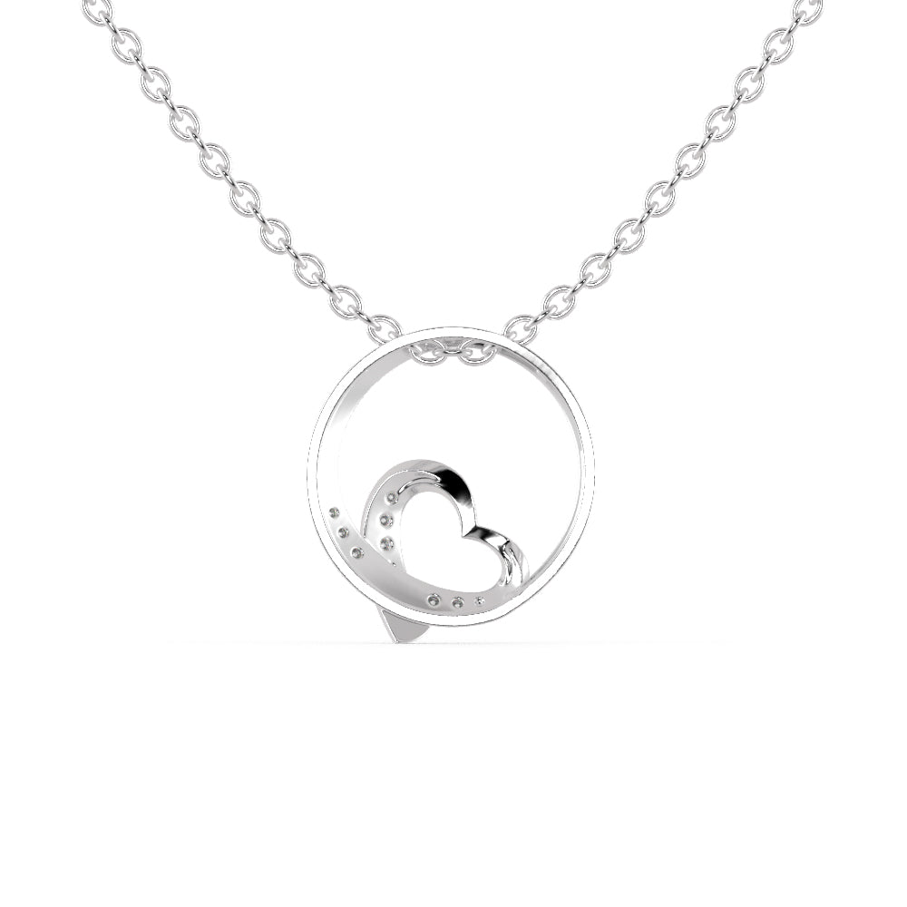 Platinum Heart in Circle Diamonds Pendant for Women JL PT P 1267   Jewelove.US