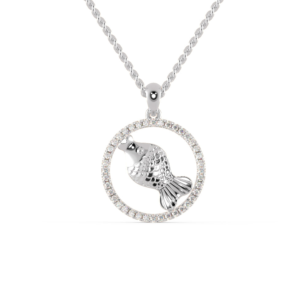Circle in Fish Platinum Diamonds Pendant for Women JL PT P 1298  VVS-GH Jewelove.US