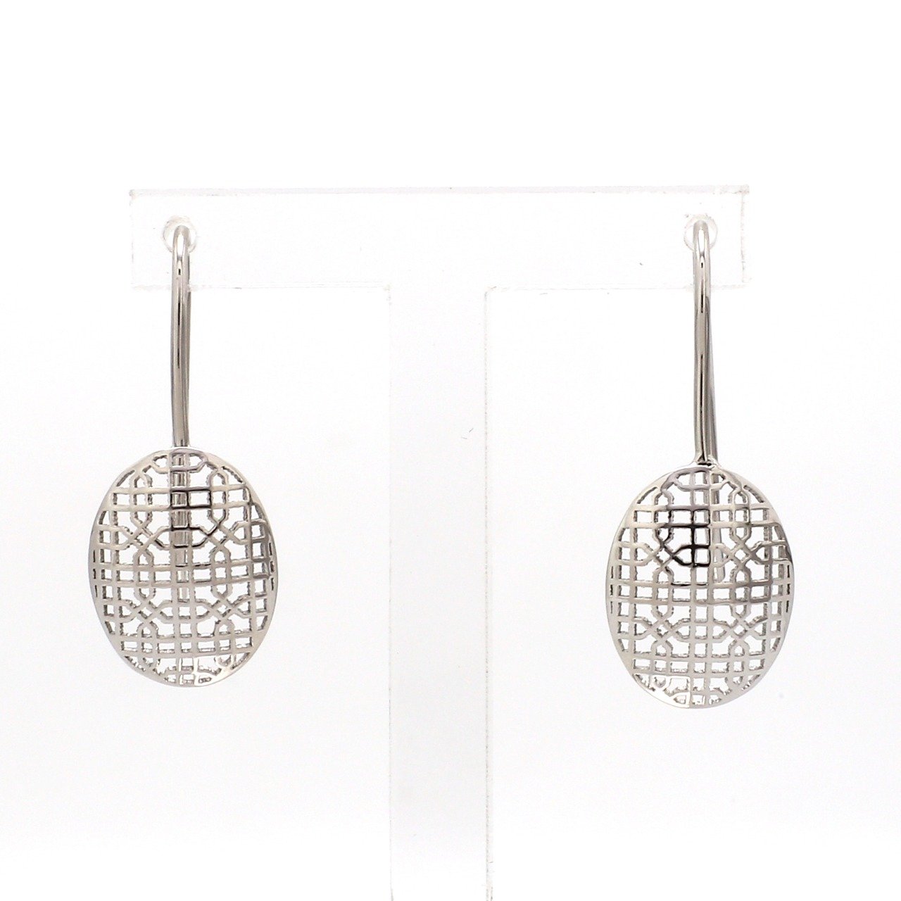 Designer Lightweight Filigree Platinum Earrings for Women JL PT E 207   Jewelove.US