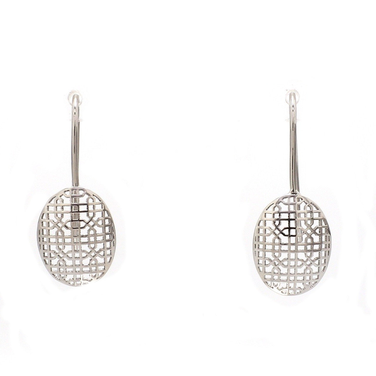 Designer Lightweight Filigree Platinum Earrings for Women JL PT E 207   Jewelove.US