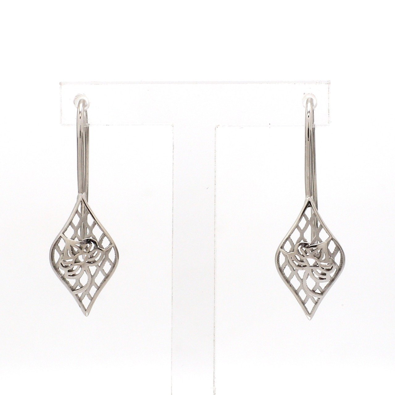 Designer Lightweight Filigree Platinum Earrings for Women JL PT E 209   Jewelove.US