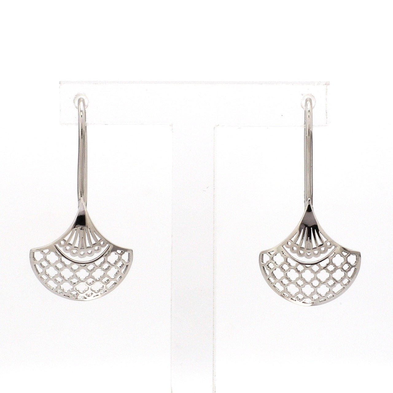 Designer Lightweight Filigree Platinum Earrings for Women JL PT E 206   Jewelove.US