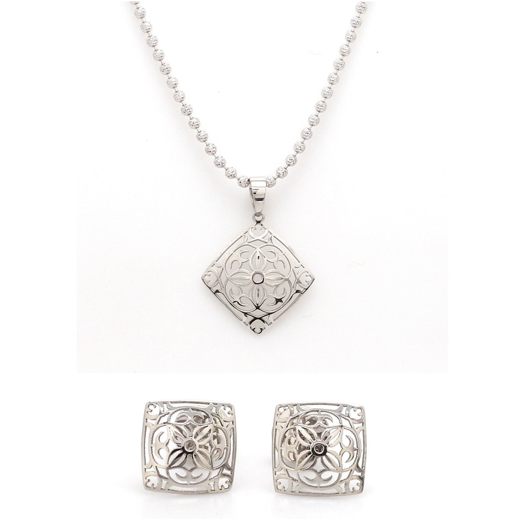 Designer Filigree Platinum Pendant Set for Women JL PT P E 202   Jewelove.US