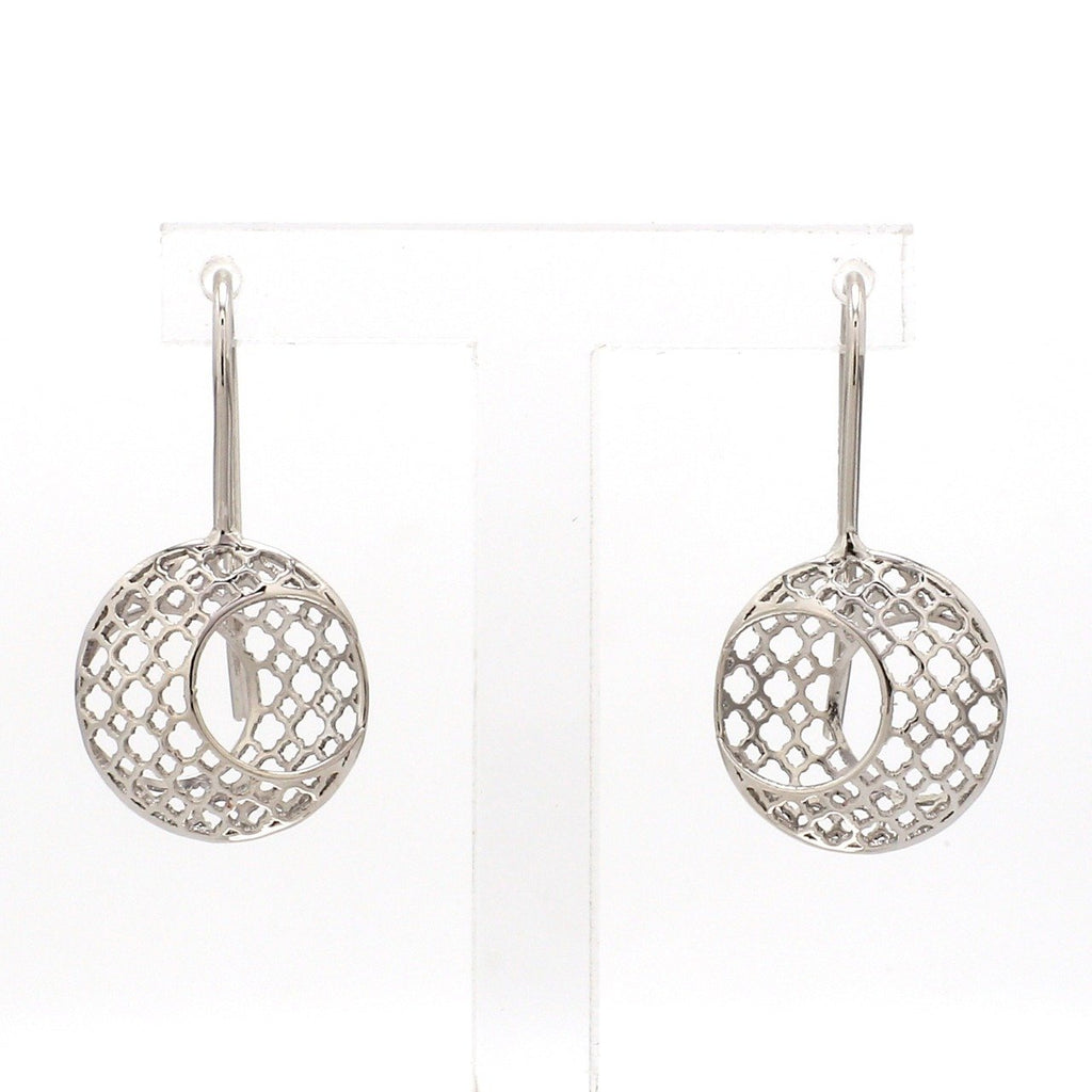 Designer Lightweight Filigree Platinum Earrings for Women JL PT E 210   Jewelove.US