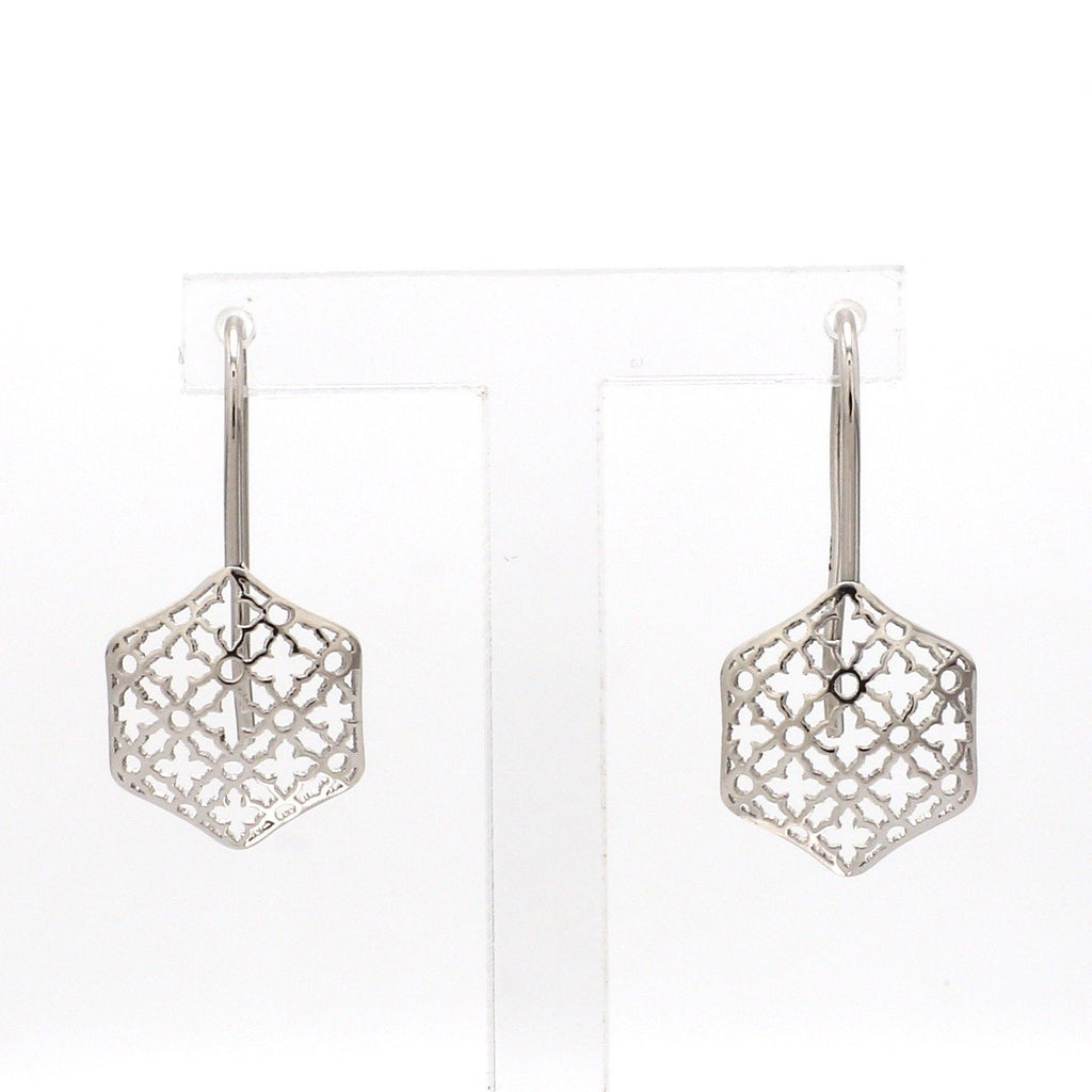 Designer Filigree Platinum Earrings for Women JL PT E 205   Jewelove.US