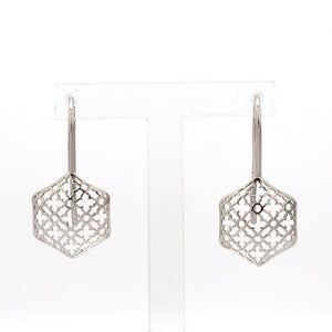 Designer Filigree Platinum Earrings for Women JL PT E 205