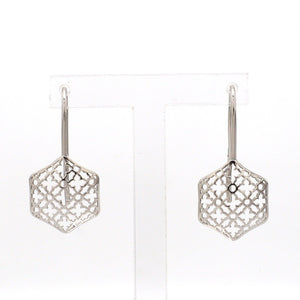 Designer Filigree Platinum Earrings for Women JL PT E 205   Jewelove.US