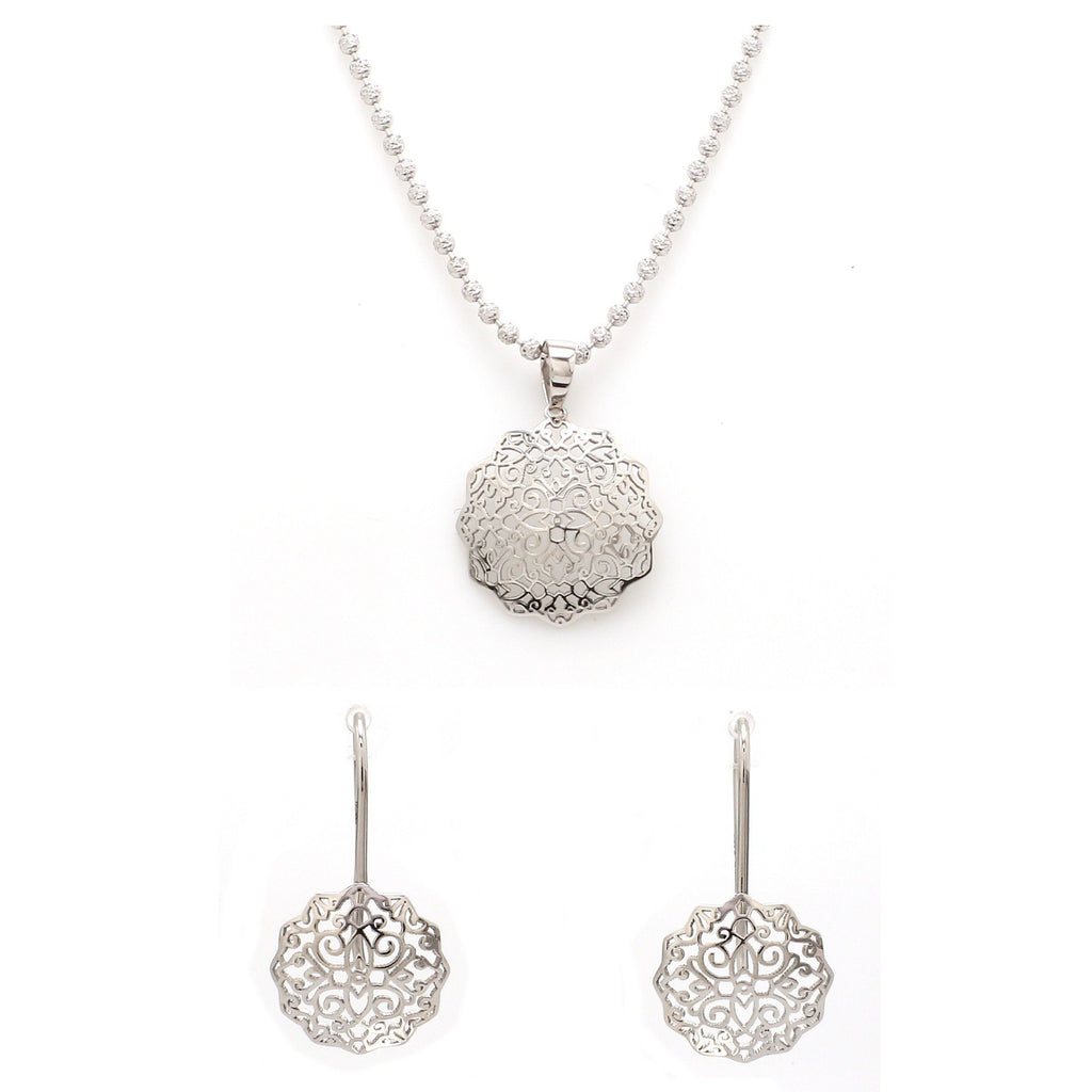 Designer Filigree Platinum Pendant Set for Women JL PT P E 204   Jewelove.US