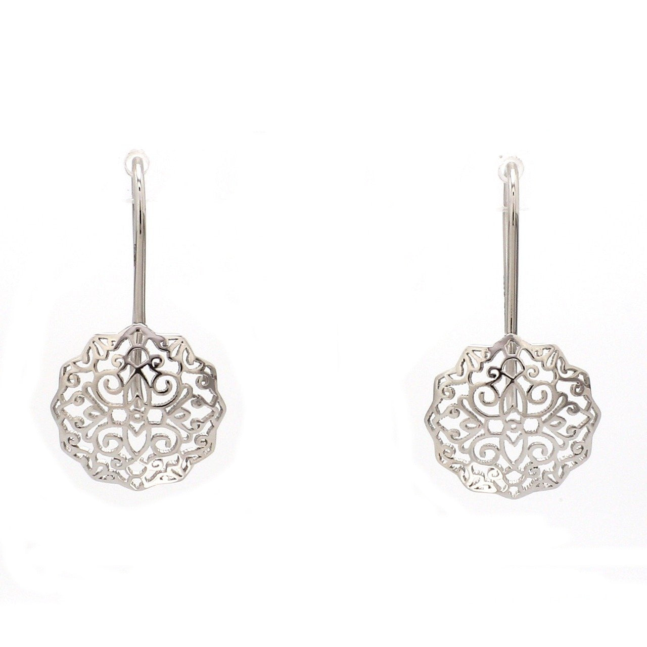 Designer Filigree Platinum Earrings for Women JL PT E 204