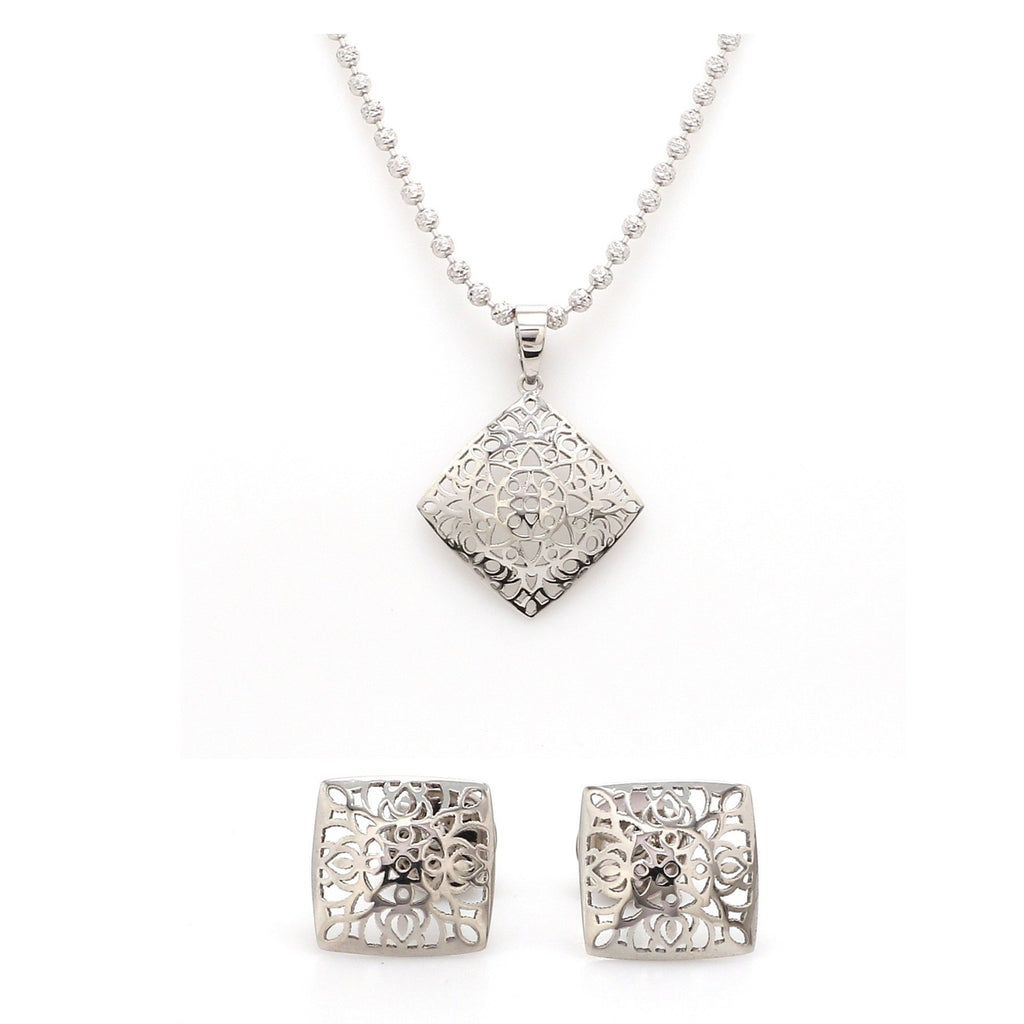 Designer Filigree Platinum Pendant Set for Women JL PT P E 201   Jewelove.US