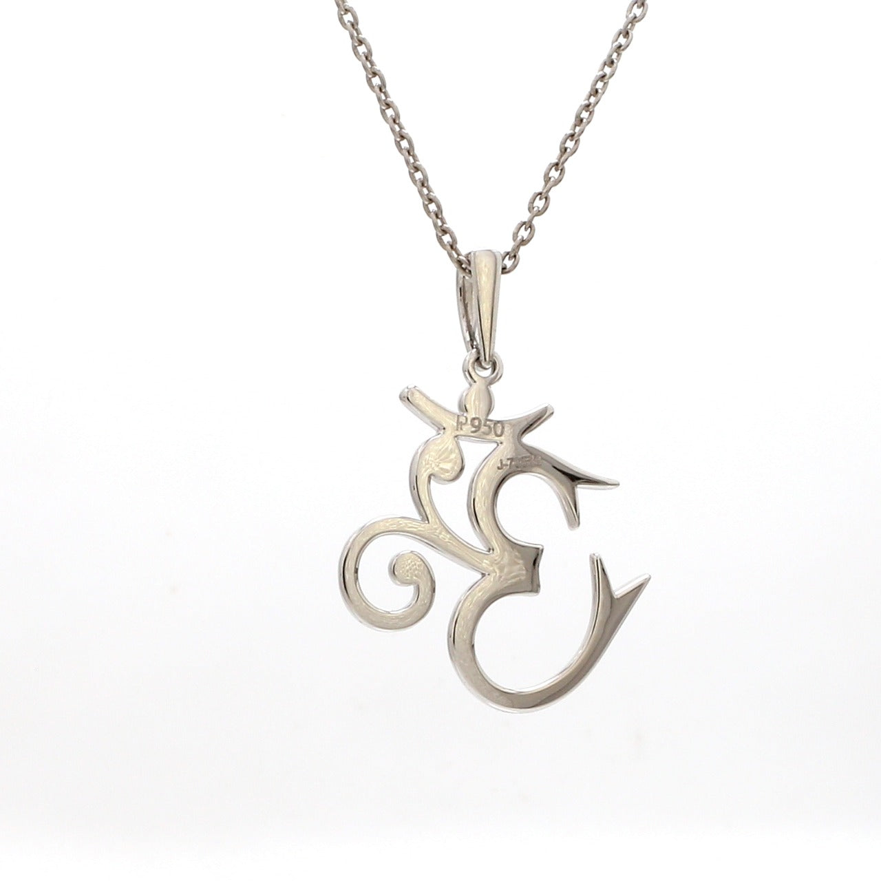 Plain Platinum Om Pendant JL PT OM - 3   Jewelove.US