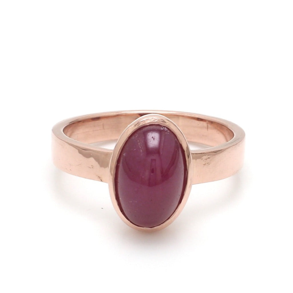 Astrology Natural Ruby Ring made in 18K Rose Gold  Women-s-Band-Only-SI-IJ Jewelove