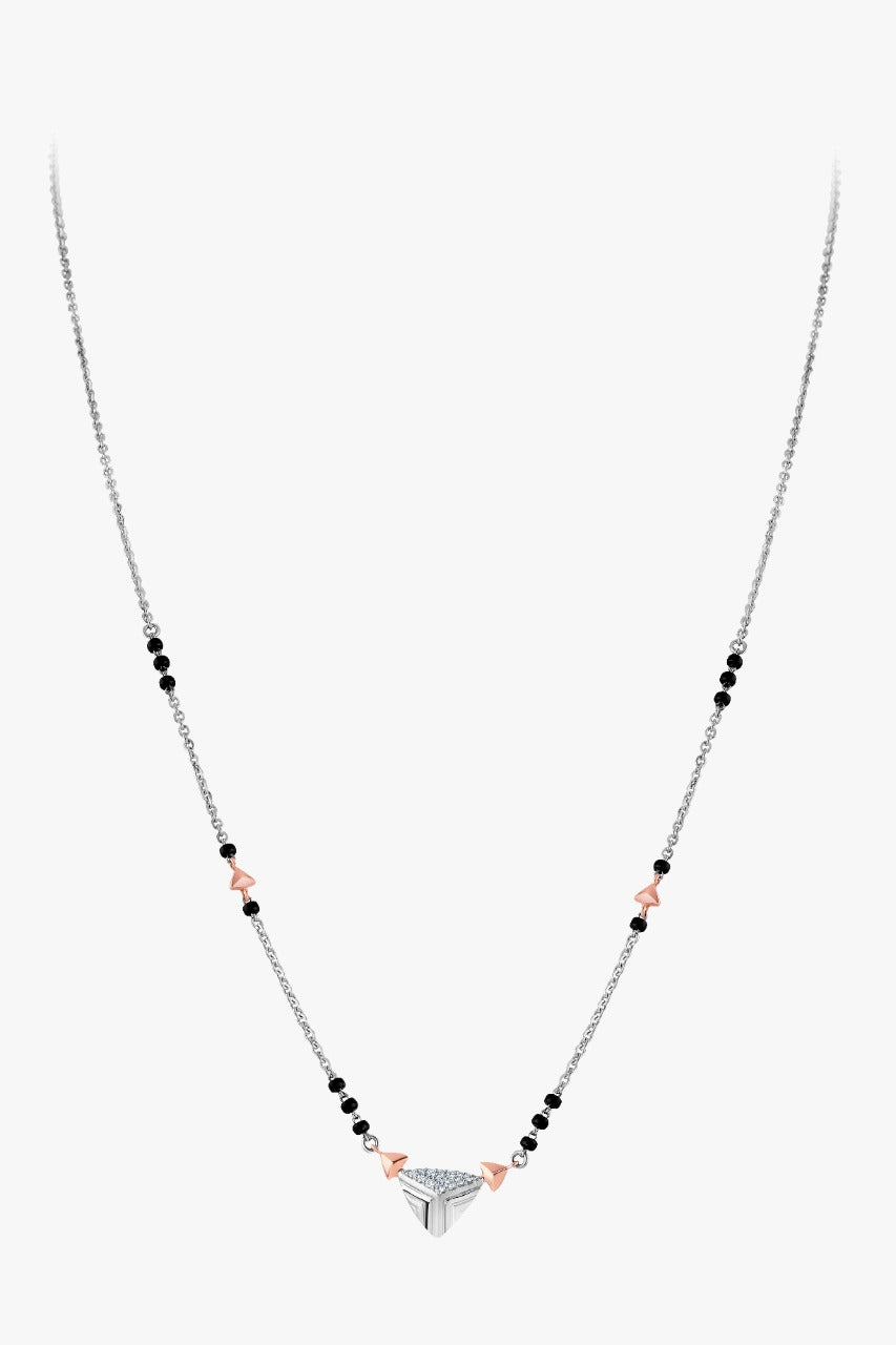 Platinum Rose Gold Diamond Mangalsutra for Women JL PT CH 1098   Jewelove.US