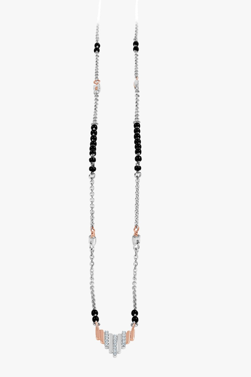 Platinum Rose Gold Diamond Mangalsutra for Women JL PT CH 1099   Jewelove.US