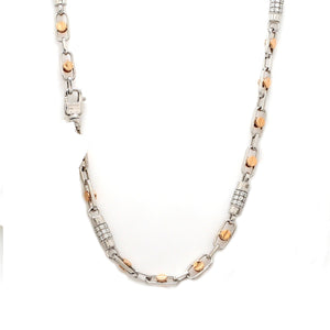 Designer Platinum & Rose Gold with Diamond Chain for Men JL PT CH 1112   Jewelove.US