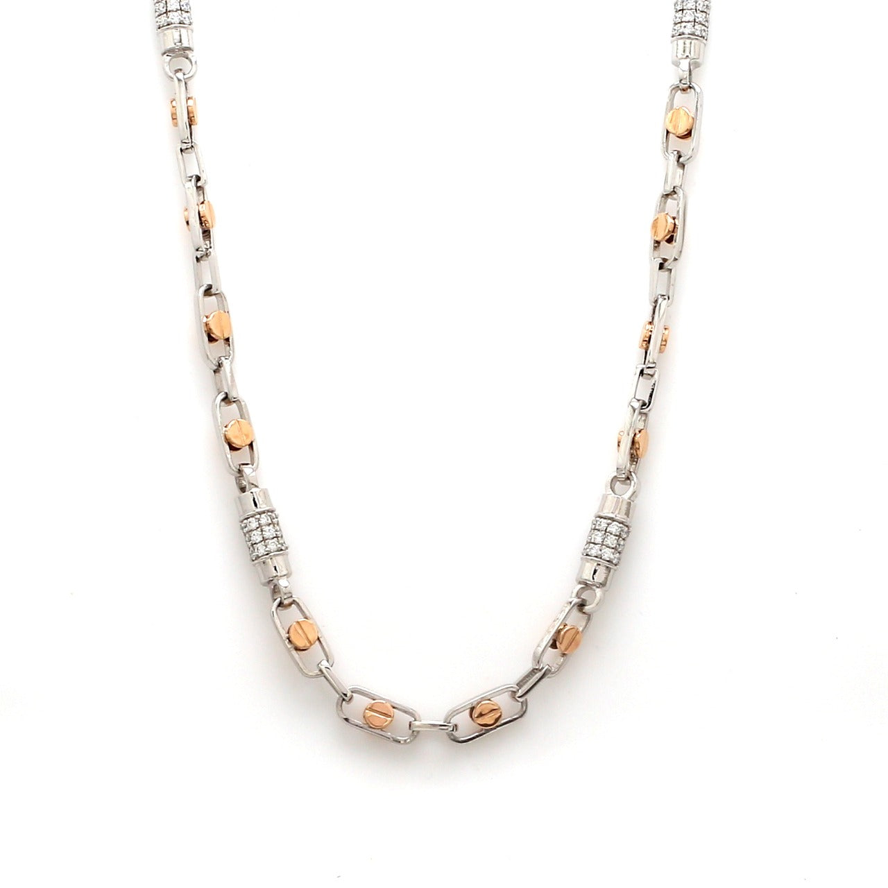 Designer Platinum & Rose Gold with Diamond Chain for Men JL PT CH 1112   Jewelove.US