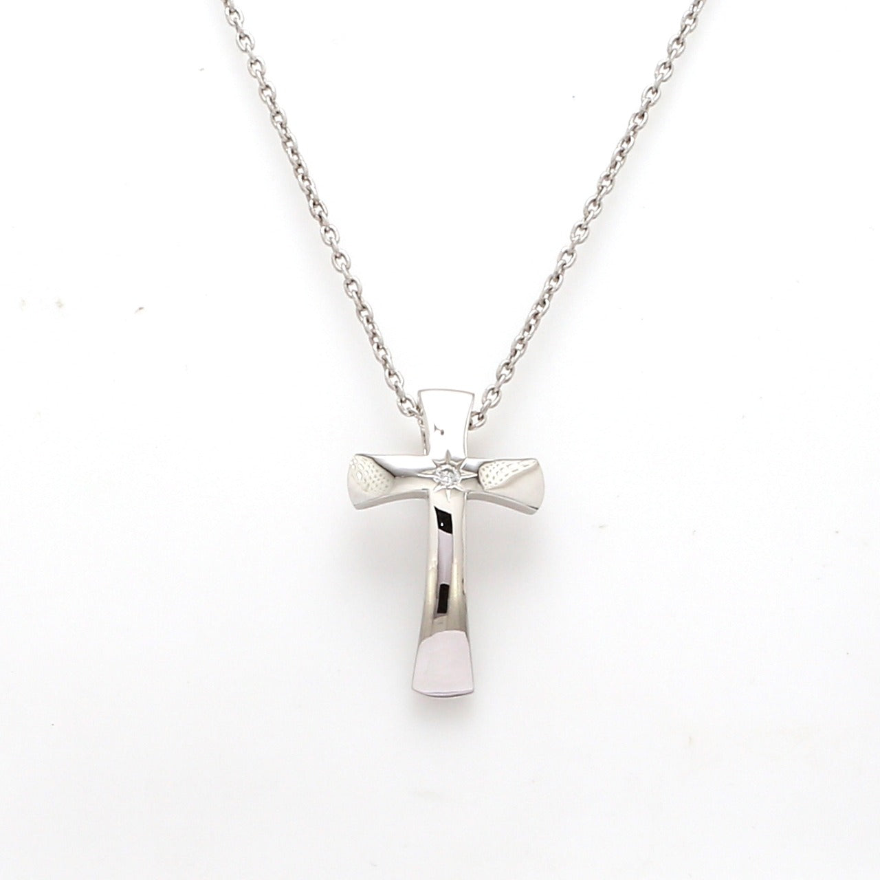 Single diamond discount cross necklace